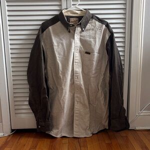 Vintage Woolrich Black and Gray Casual Button-Down Shirt